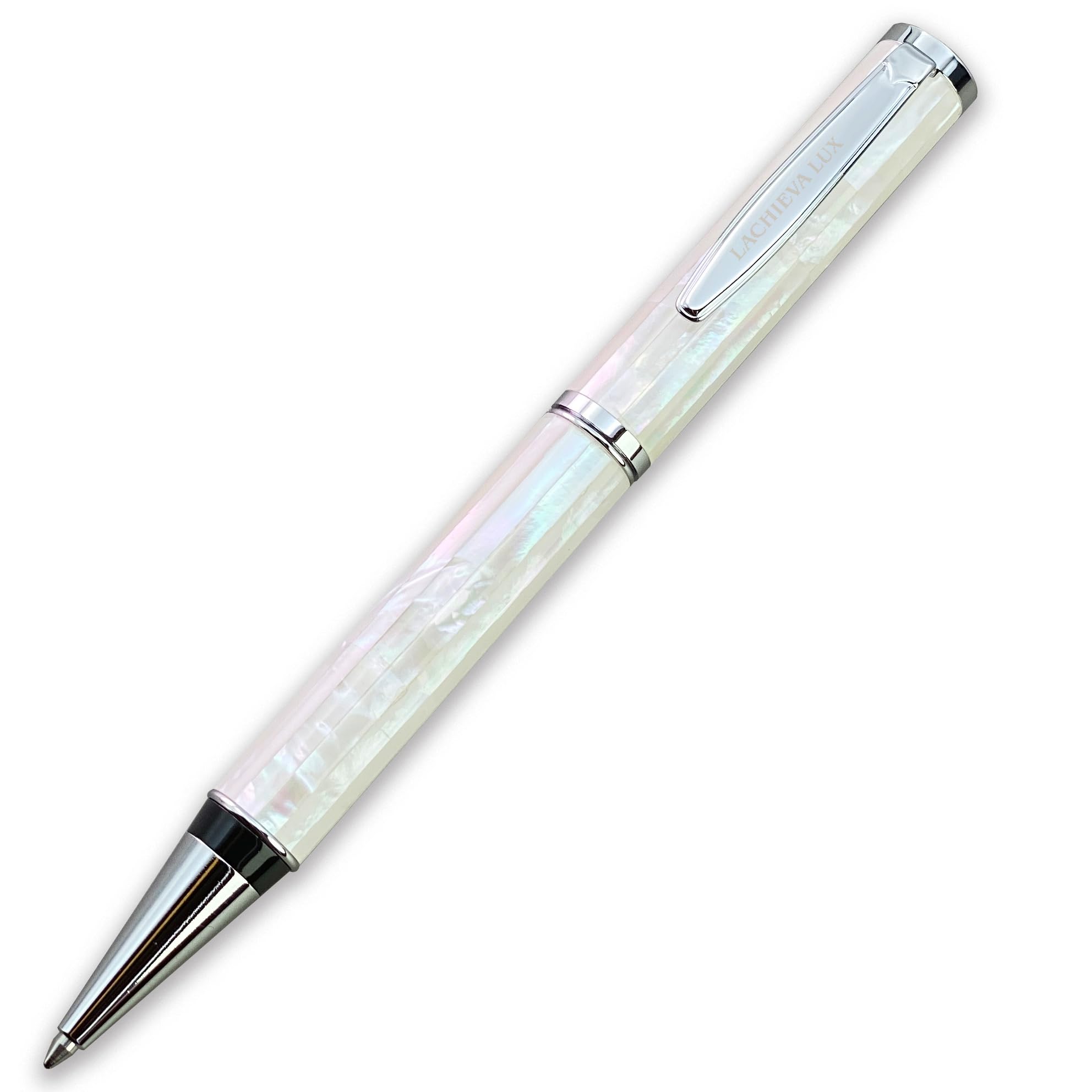 LACHIEVA LUX Stunning Handcrafted Mother of Pearl Ballpoint Pen with German P900M 1 0MM Refill Luxury White Shell — view 4