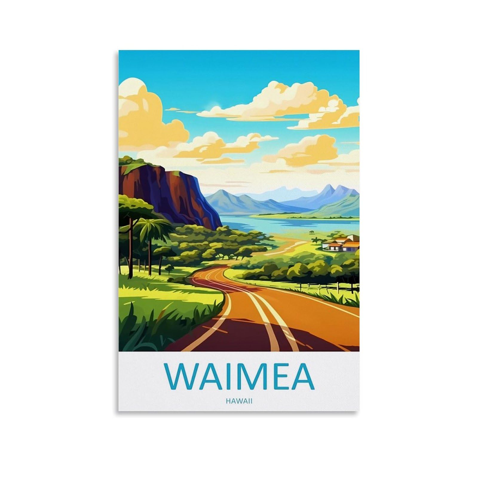 EZMLFA 5D DIY Diamond Painting Kit,Waimea Hawaii Diamond Art Kits for Beginner,Gem Art Kits Round Drill for Home Wall Decor Gifts 30x40cm