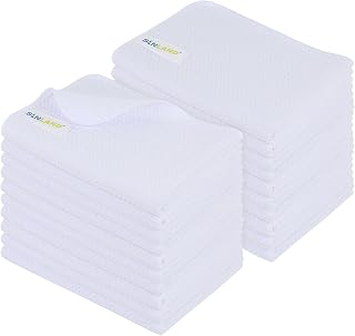 SINLAND Sublimation Blank Towels Waffle Kitchen Towel White 16x24 20 Pack | Microfiber, Fast Drying, Tea Towel, Polyester Dish Towels for Home, Decorate, DIY