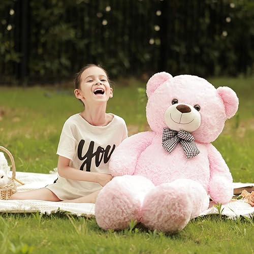 Miniatura 4 de Poutmac Oso de peluche gigante de 47 pulgadas, oso de peluche, regalo de San Valentín para novia, oso de peluche suave para Navidad, cumpleaños, día