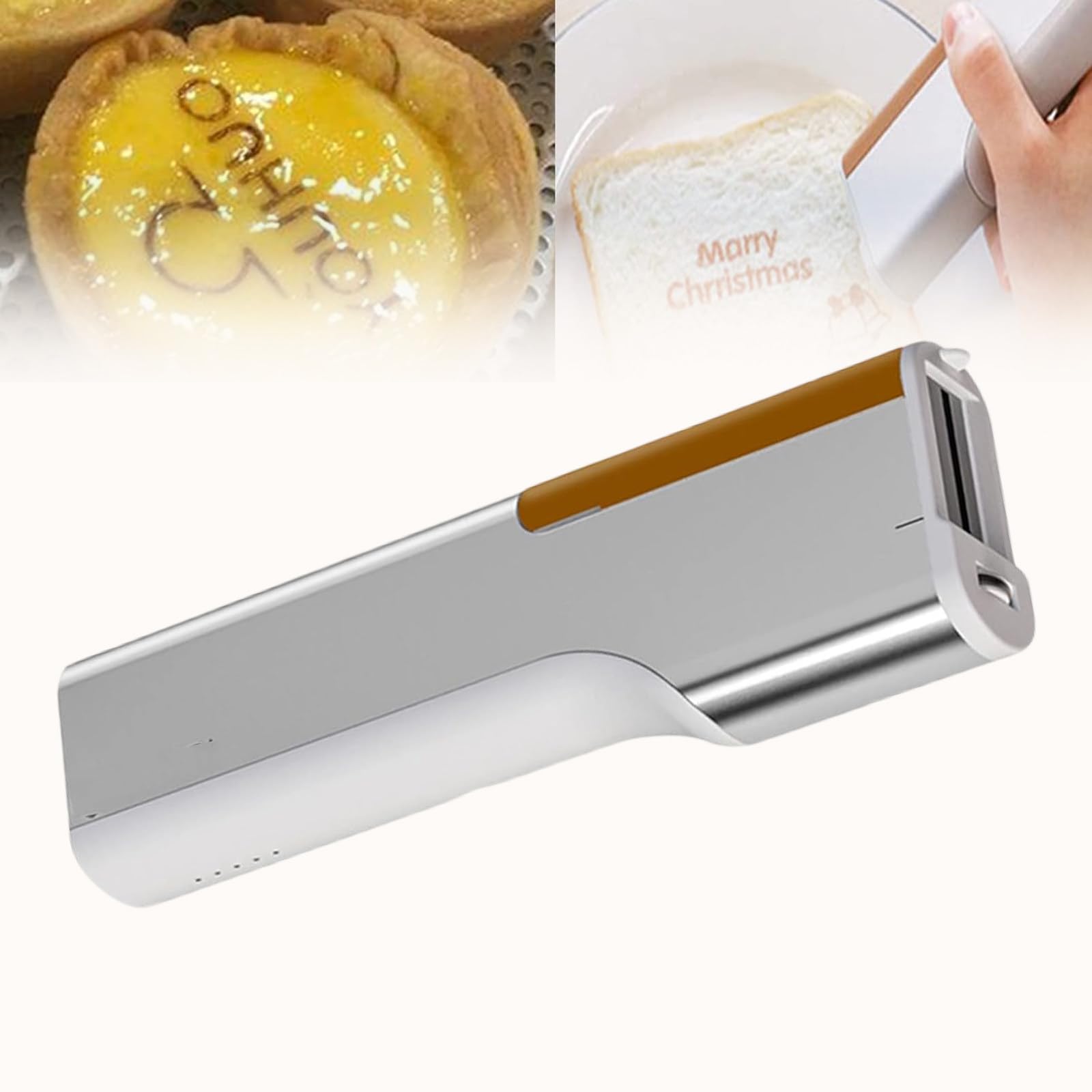 Ręczna drukarka do żywności, jadalna drukarka do ciast, bezprzewodowa drukarka do kawy Latte Art do kontaktu z żywnością Cyfrowa drukarka atramentowa Drukowanie selfie długopis,BrownInkCartridges