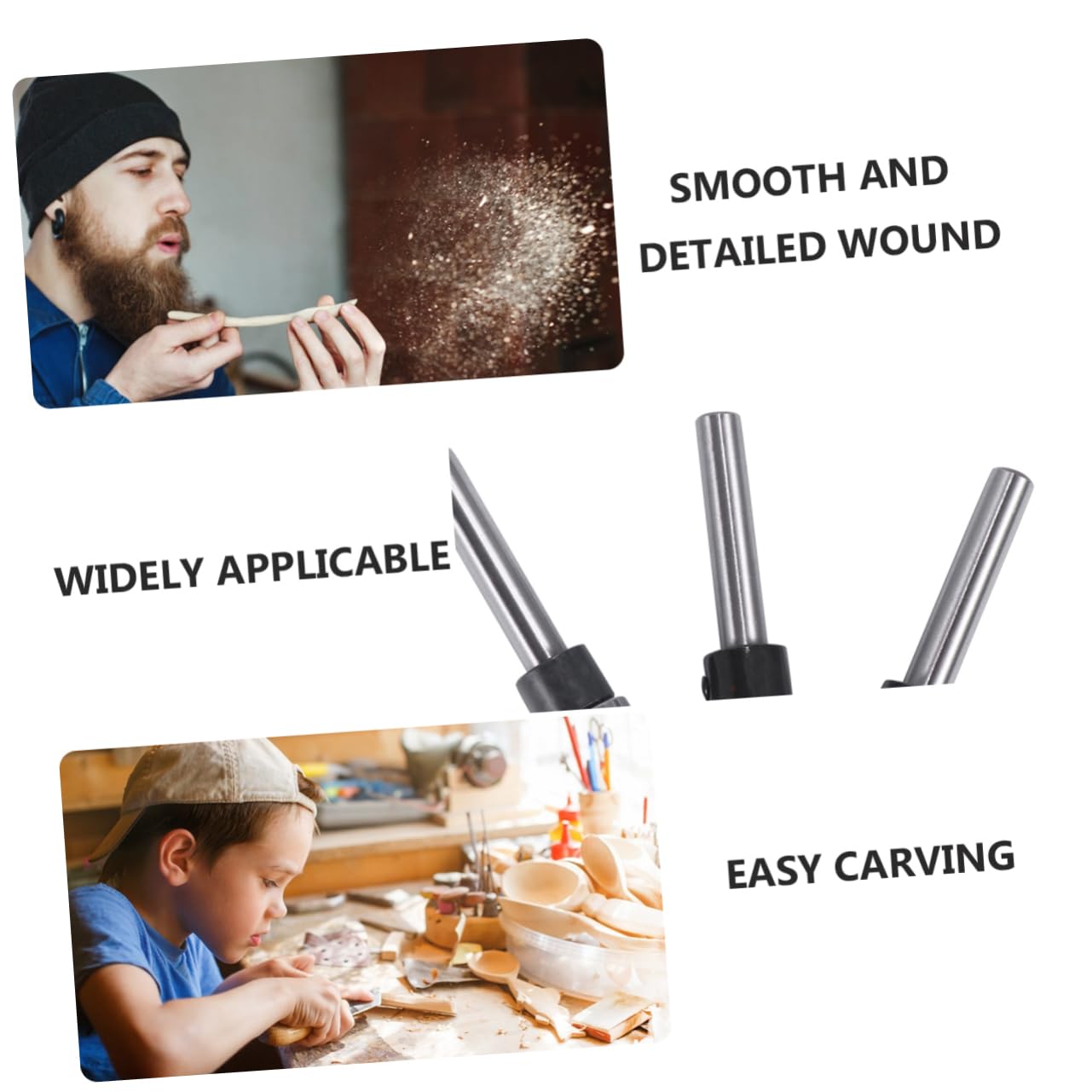 VILLCASE Trim Router Bit Set 1/4 Inch Handle 3pcs Flush Trim Router Bit for Woodworking Particle Board Plywood