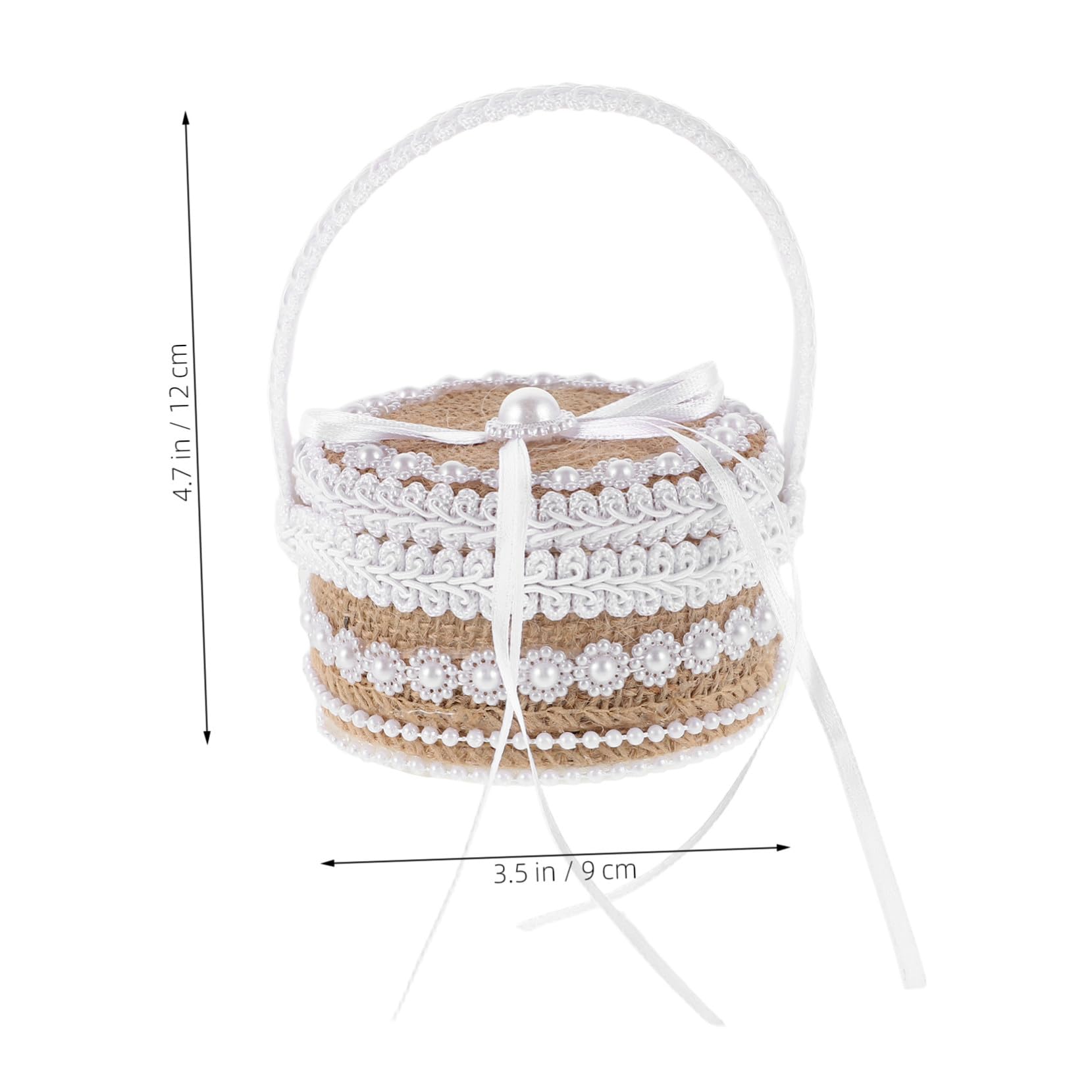 Healeved 4 Pezzi Scatola Porta Fedi Nuziali in Stile Campagna da Cerimonia Organizer Gioielli per Sposa e Damigella Design Country Romantico con Nodo Elegante Custodia Compatta per Anelli e