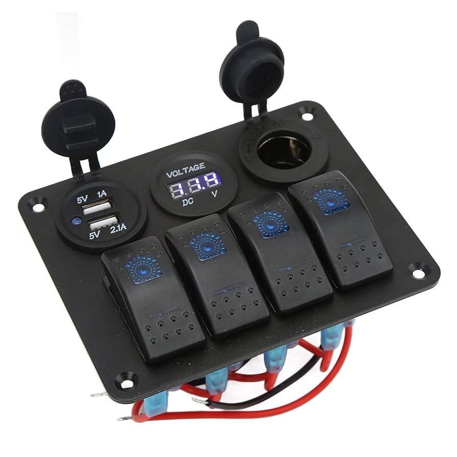 TOM'S スイッチパネル 4ボタン Amazon | マリンスイッチパネル、RVボートヨットバス用4ギャング