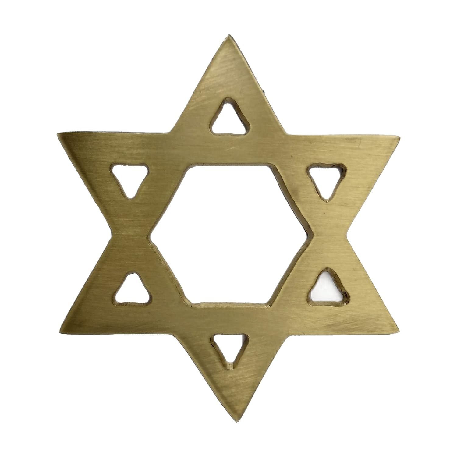 Star Of David Decorative Plaque Of Brass 5 2/4” Monument Marker Grave Stones Decorations Judaica Gifts Judaism Decoration Wall Mounted Décor Jewish Gift