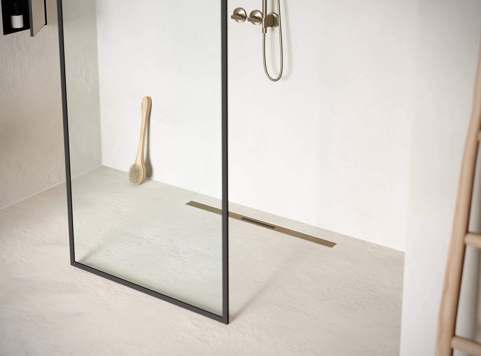 Easy Drain R-Line Clean Color Douchegoot 90 cm Brushed Bronze