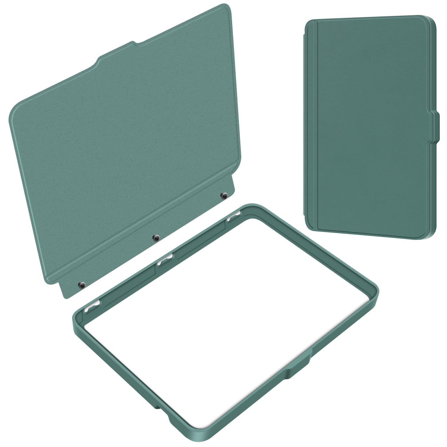 Split Folio Detachable Protective Case for 7" Kobo Libra Colour 2024 Released, Ultra Clear Transparent Back Cover Light Shell, Auto Sleep and Wake, Dark Green — view 25