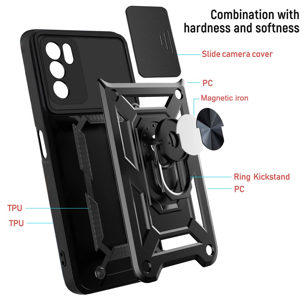 HAOYE Cover per Oppo A16 / Oppo A16s / Oppo A54s con Girevole Anello