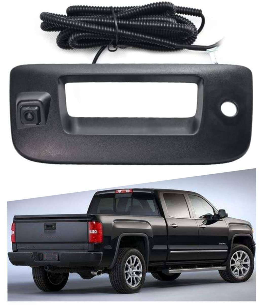 DYRDINSHOW Tailgate Handle Backup Rear View Camera for Chevy Silverado GMC Sierra 1500 2007-2013 2500/3500 Heavy Duty 2007-2014 Reverse Cameras Black GMC Sierra 1500