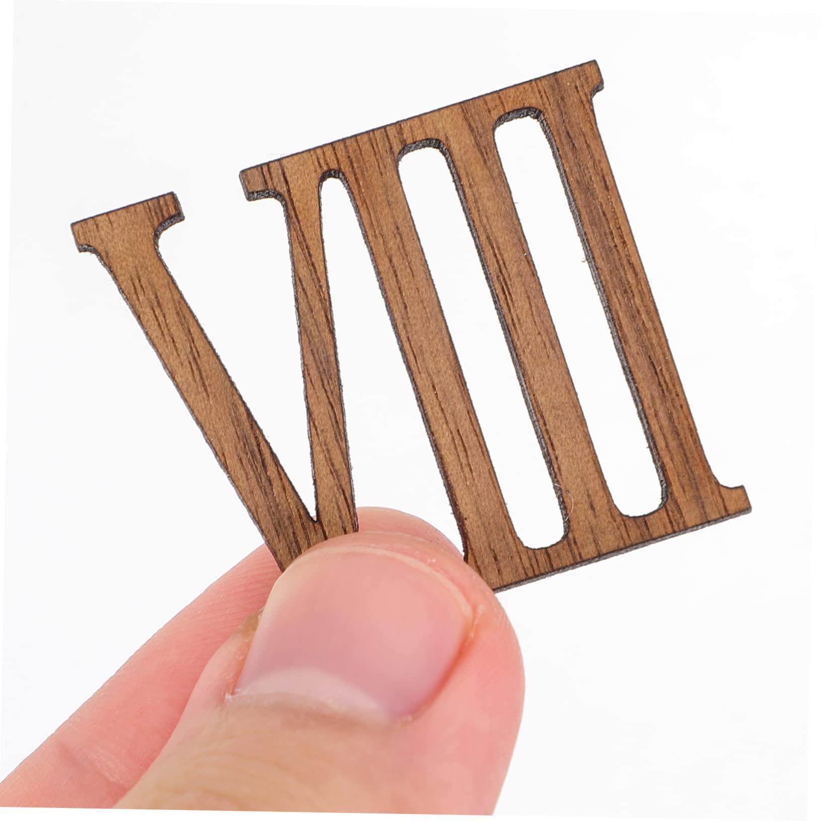 VILLCASE 36 STK Ersatz Uhrnummern Wanduhrzahlen Ziffern für Ziffernblatt Holz Light Brown
