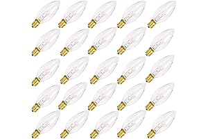 Clear Torpedo Tip Bulbs - Electric Candle Light Bulbs 7 Watt