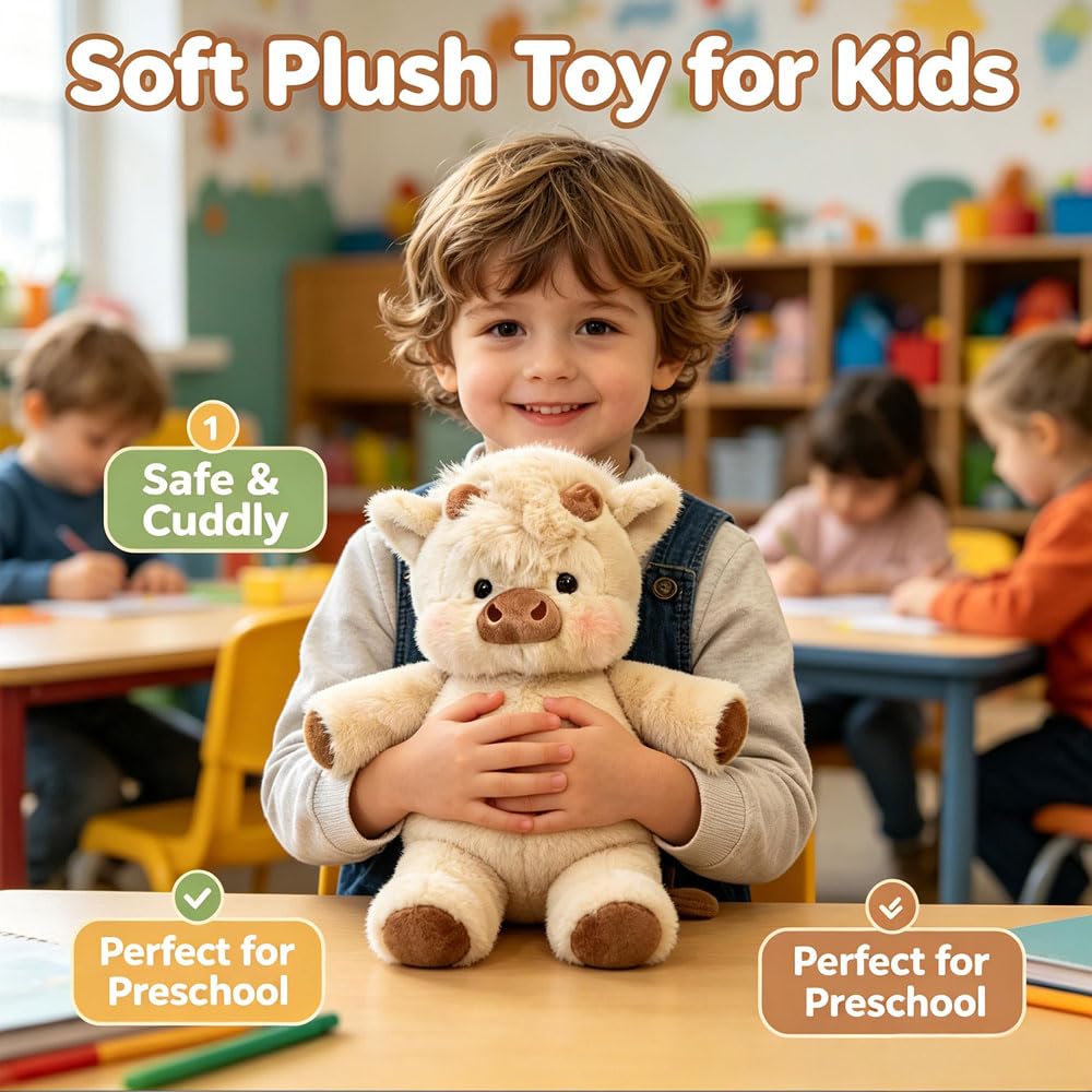 45cm Peluche Di Cinghiale，Peluche Che Corre, Peluch Mucca, Vitello Che Corre Morbido Giocattolo,Bambola Da Collezione，A Forma Di Pecora In Cartone Peluch Animato， regalo per ragazzi, ragazze, bambini