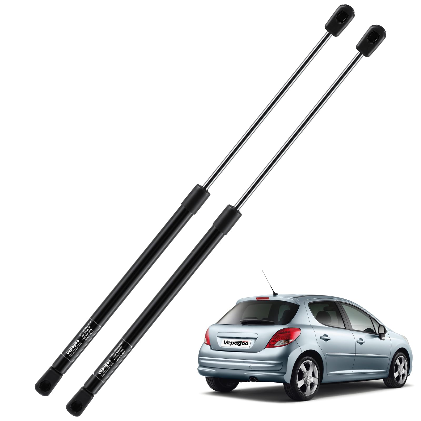 Vepagoo 2Pcs Verins de Coffre pour PEUGEOT 207 2006-2015 Vérin de Hayon Compatibles pour 8731L7 9659789480 Verin Hydraulique
