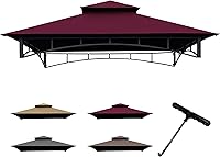 Vista 8 de Toldo Superior de Repuesto para Gazebo Coastshade para Gazebos de Techo de Alta Resistencia Lowe's Allen Roth con Malla, Cubierta de Gazebo de 10x12