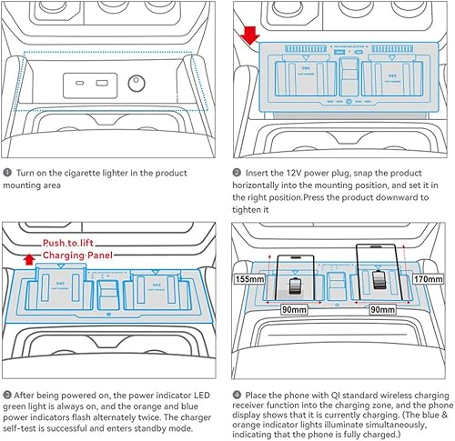 Miniatura 8 de Cargador de coche inalámbrico dual para Land Rover Defender 90 110 130 X/X-DYNAMIC/V8/CARPATHIAN Edition 2020-2024 Actualizaciones de accesorios