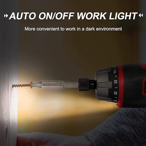 Miniatura 9 de AVID POWER Juego de taladro inalámbrico de 20 V con portabrocas sin llave de 38 pulgadas y destornillador eléctrico inalámbrico de 4 V con mandril