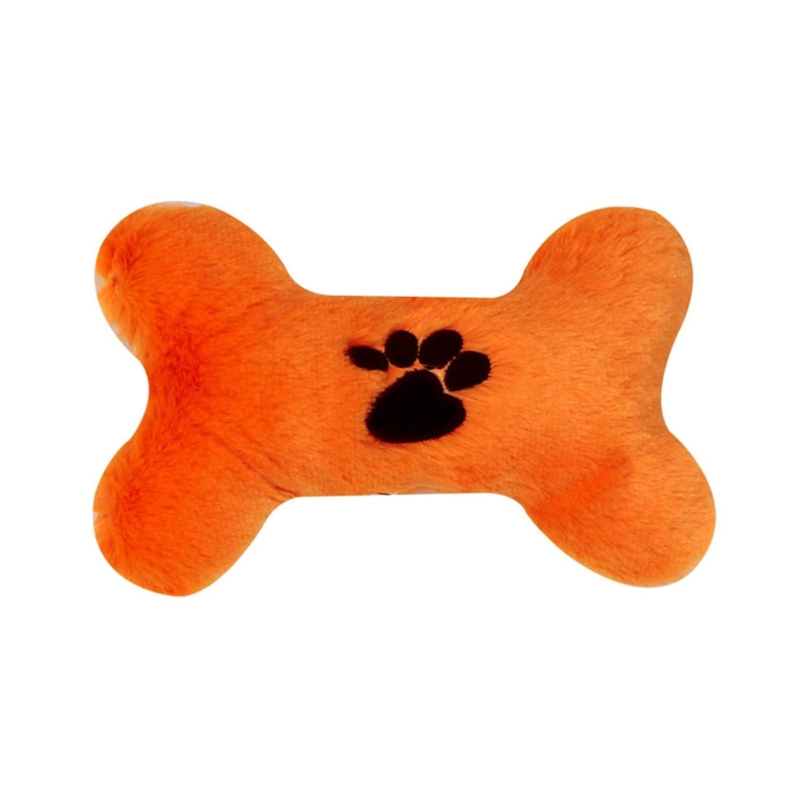Jouet à mâcher pour chien en peluche orange en forme d'os doux pour chiot