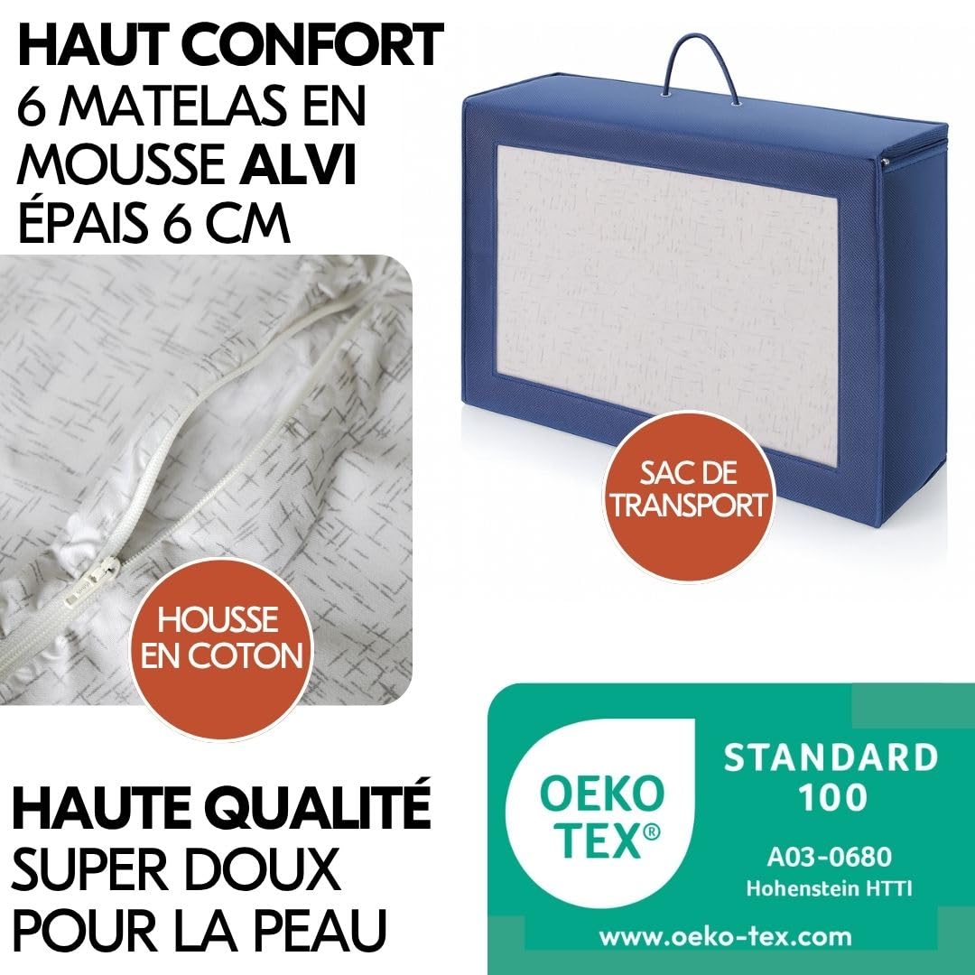 hauck Lot Lit Parapluie Bebe avec Matelas Dream N Play 120x60 cm, Pliable, Robuste, Facile à Monter, Inclus Sac de Transport - Bleu Waterblue