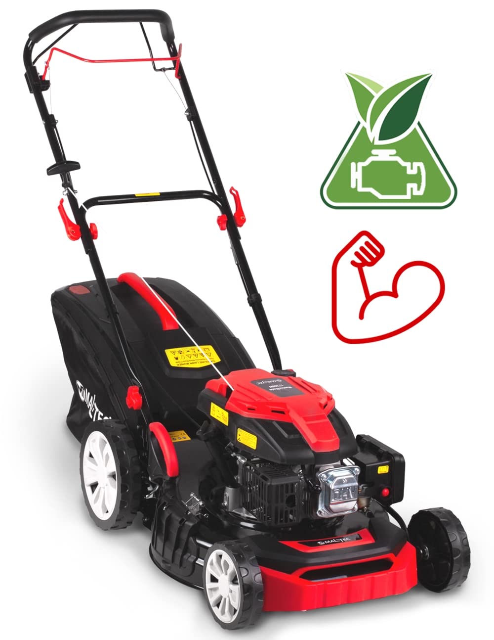 MalTec MasterBlade kosiarka do trawy 17300W Turbo, 60 l, szerokość cięcia 51 cm, 8-stopniowa regulacja wysokości koszenia, do trawników o powierzchni do 2800 m², z pojemnikiem na trawnik