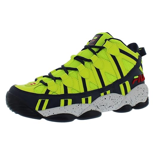 Fila Men's Stackhouse Spaghetti Basketball Sneakers Safety Yellow/Navy/White 11