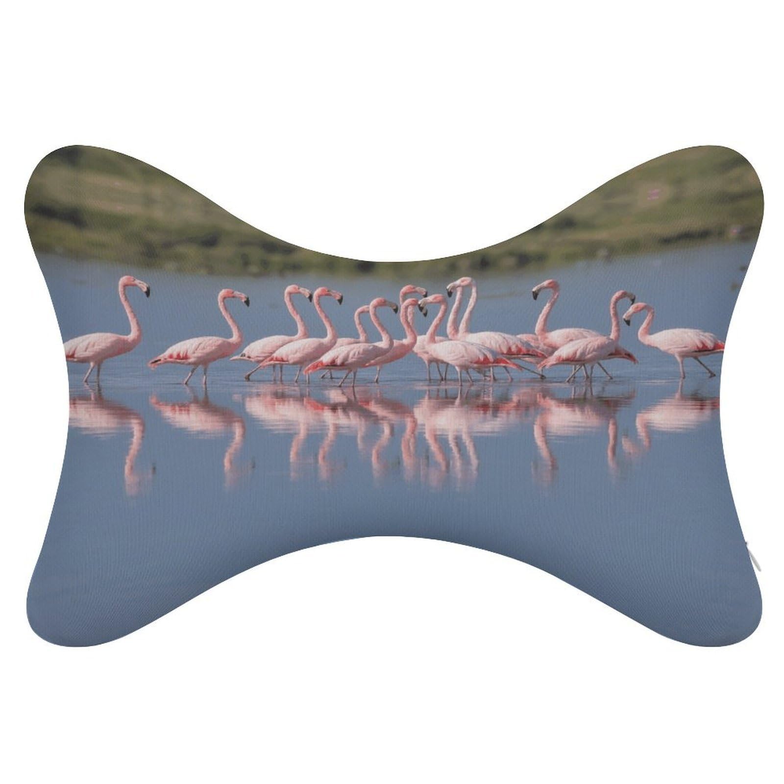 VstaDank A Flock of Flamingos Car Pillow Soft Car Neck Pillow Breathable Dog Bone Shaped Travel Neck Pillows Washable Removable All-Season Universal Cars Head Rest Pillows