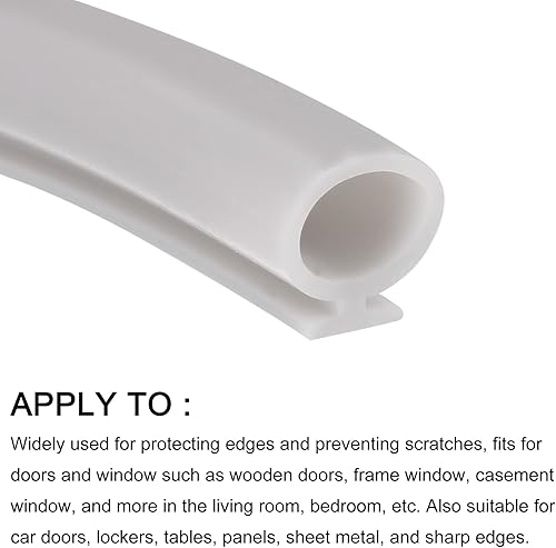 Miniatura 6 de METALLIXITY Burlete de ventana tipo bombilla (0.354 in x 9.8 ft), 1 unidad, tira de sellado de silicona para montaje en ranura en T que se adapta a