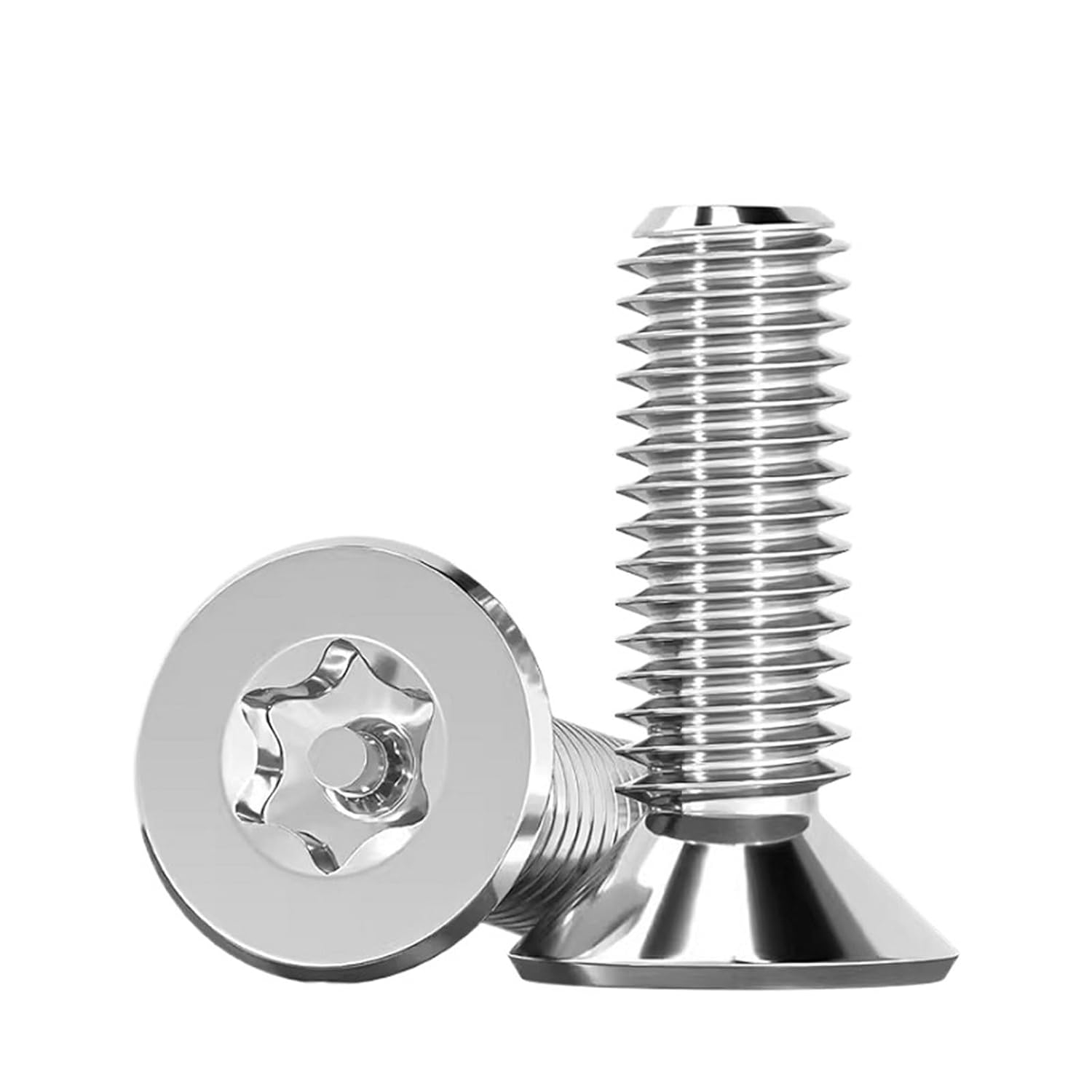 304 Stainless Steel M8 M10 M12 Six Lobe Torx Flat Countersunk Head with Pin Tamper Proof Anti Theft Security Screws Bolts(M10x18mm 5pcs)