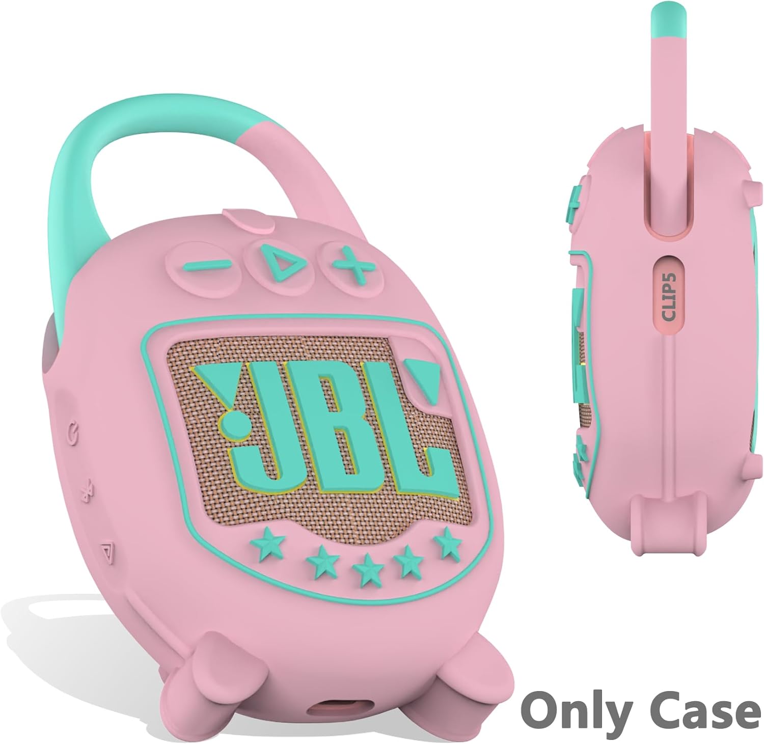 Hard Case and Silicone Cover for JBL Clip 5 Ultra Portable Bluetooth Speaker Accessories, Soft Silicone Case for JBL Clip 5 Speaker Stand Up Holder (Pink) - Image 7