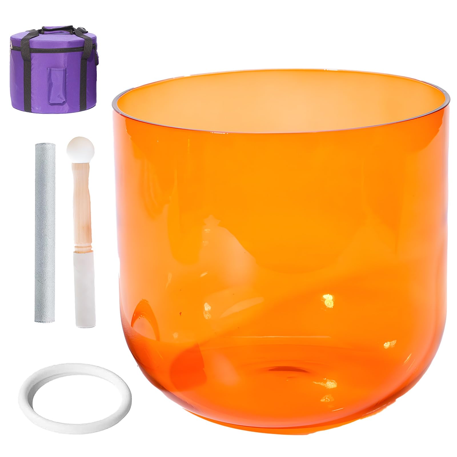 Alchemy Klangschale Aus Klarem Quarz, Natürliche Kosmische Lichtklangschale Für Klangheilung Und Meditation, Gebet, Stressabbau, D-Ton – 6 Zoll, 440 Hz + Tasche