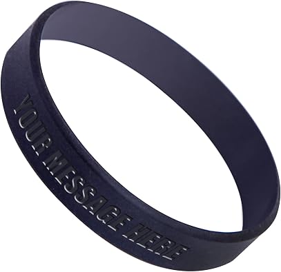 50 Customizable Wristbands Debossed Personalized Rubber Bracelets for Fundraisers, Events, Marketing and Raising Awareness