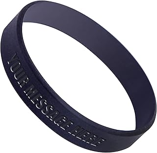 50 Customizable Wristbands Debossed Personalized Rubber Bracelets for Fundraisers, Events, Marketing and Raising Awareness