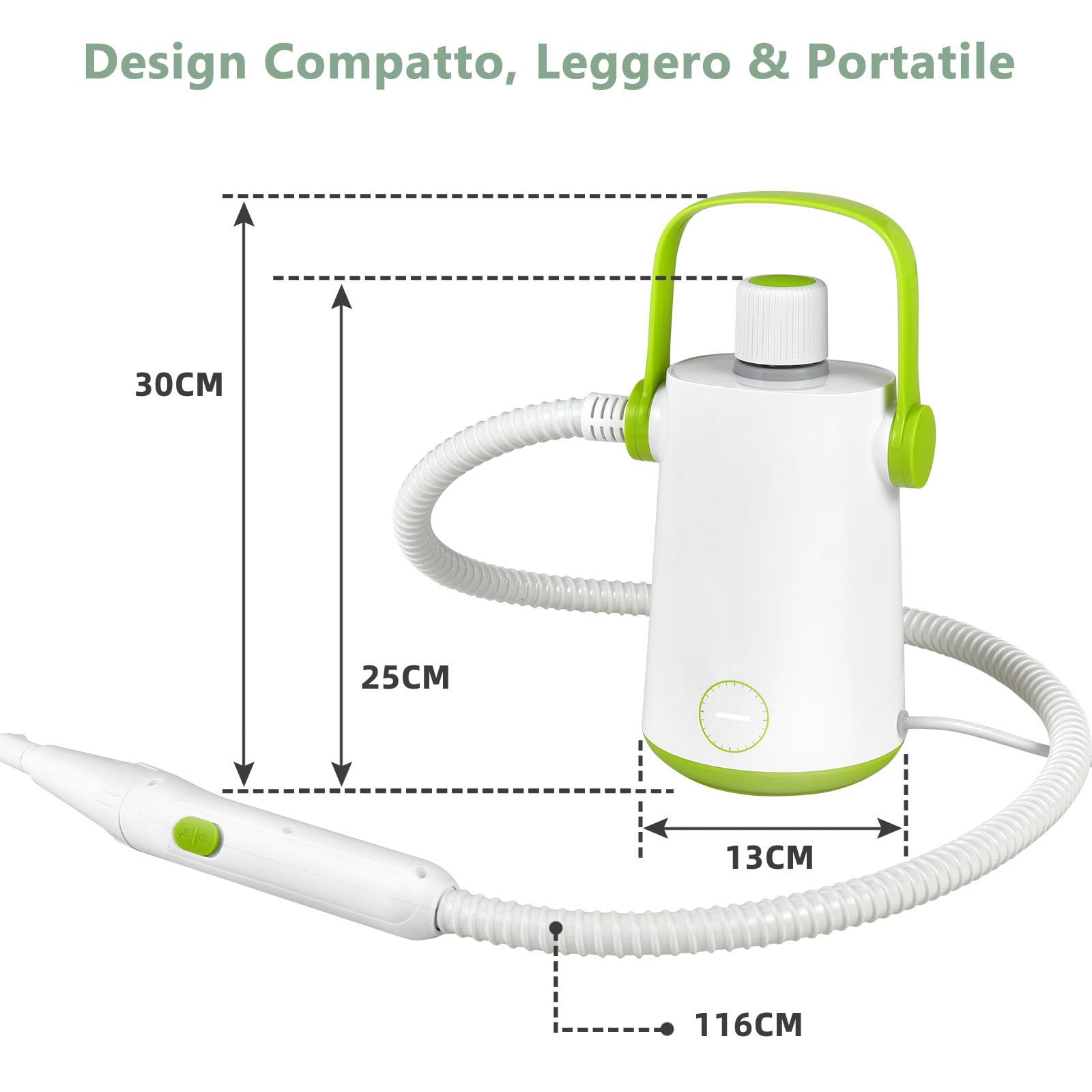 RELAX4LIFE Limpiador a vapor portátil de 1000 W, limpiador multiusos con 10 accesorios, depósito de agua de 300 ml, para suelo de moqueta, cortinas, asientos de coche, cocina, baños (300 ml, verde)