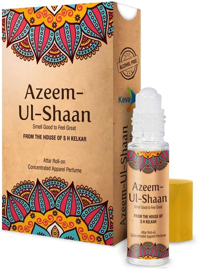 K E V A Azeem-Ul-Shaan Attar/Itra/Perfume Roll On - Pure Non-Alcoholic/Unisex Perfume Oil/Long Lasting & Pure Attar/Vegan & Cruelty Free - 6 ml