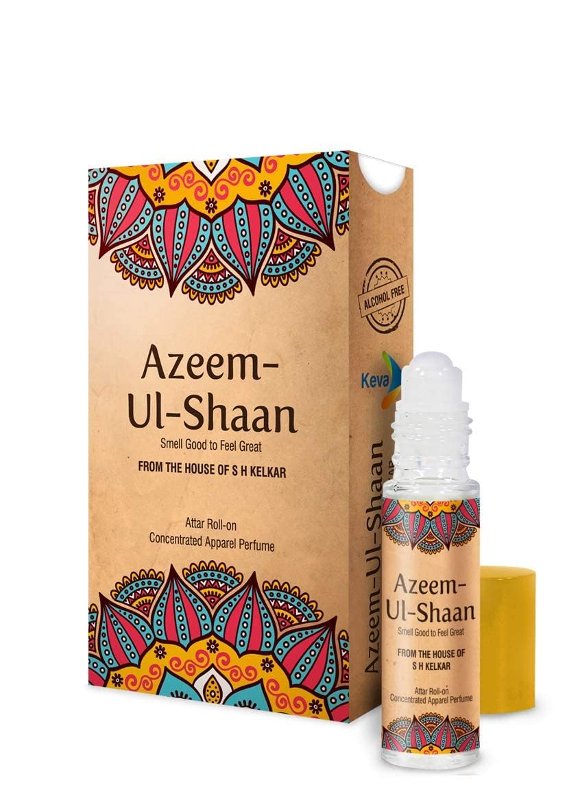 K E V A Azeem-Ul-Shaan Attar/Itra/Perfume Roll On - Pure Non-Alcoholic/Unisex Perfume Oil/Long Lasting & Pure Attar/Vegan & Cruelty Free - 6 ml