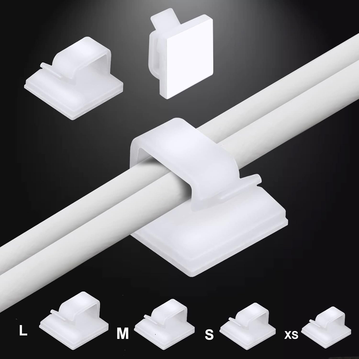 Self Adhesive Cable Management Clips, 60pcs Adhesive Cable Clips Wire