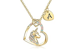 Hidepoo - Unicorn Heart Necklace for Girls