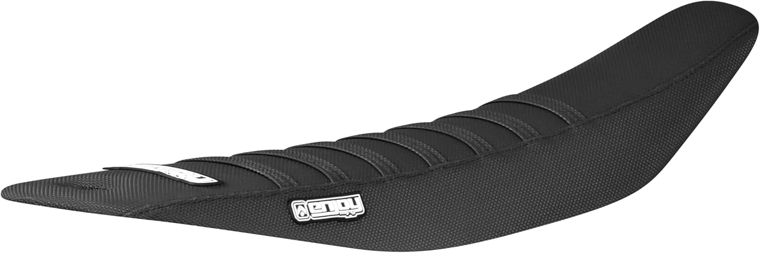 Enjoy Mfg Seat Cover - Compatible with Yamaha 2022 YZ 125 250#311 Logo (All Black with Black Ribs)