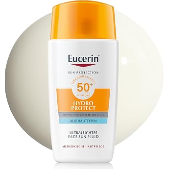 Eucerin Sun Face Hydro Protect Ultralight Sun Fluid SPF 50+ 50 ml | Sun protection with very high UVA/UVB filters, provides i