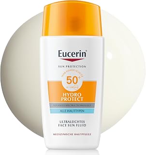 Eucerin Sun Face Hydro Protect Ultraleichtes Sun Fluid LSF 50+ 50 ml | Sonnenschutz mit sehr hohen UVA-/UVB-Filtern, spendet sofortige Feuchtigkeit, mit Hyaluronsäure, ultraleichte Textur