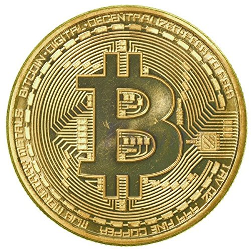 ULTNICE Physical Bitcoin Collectible Coin Art Collection Souvenir Gift (Golden)