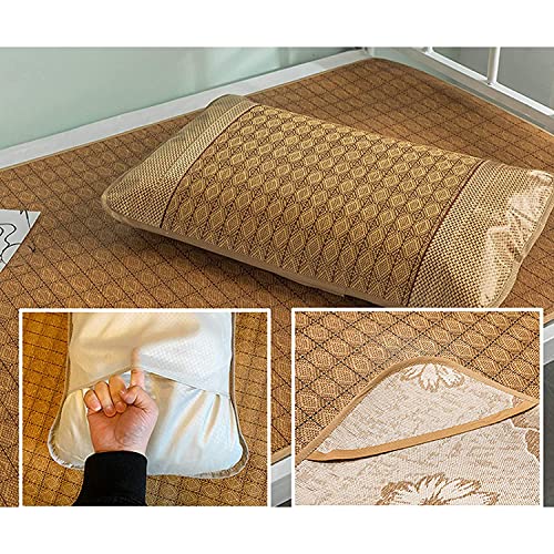 Esteira de resfriamento de vime de verão, dobrável de dupla face espesso de bambu carbonizado duráve