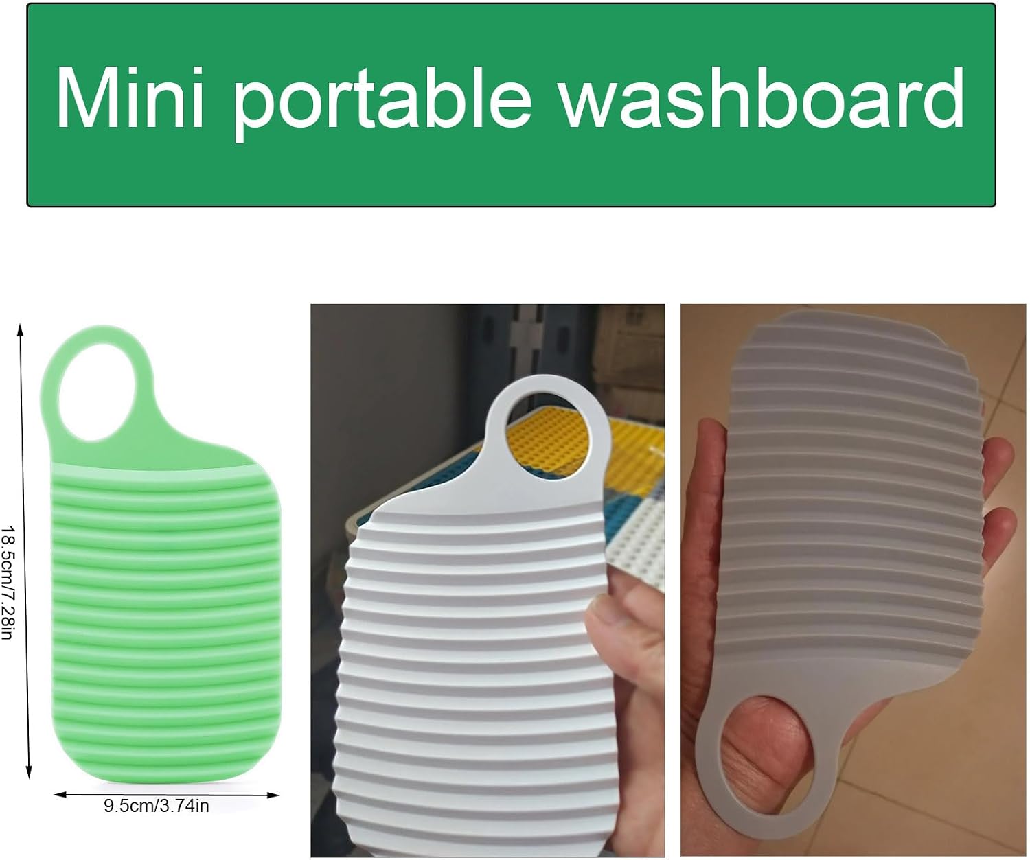 3 Pack Mini Washboard Portable Hand-held Wash Board for Underwear Delicates Laundry Scrubbing Spotless Clothes Washing Outdoor Indoor Kitchen Home Household image 2
