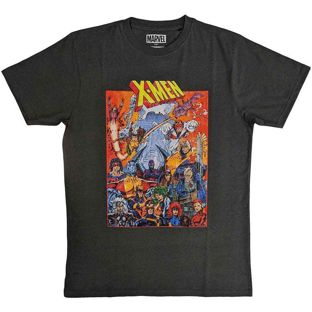 Marvel T Shirt X-Men Full Characters Official Mens Charcoal XL