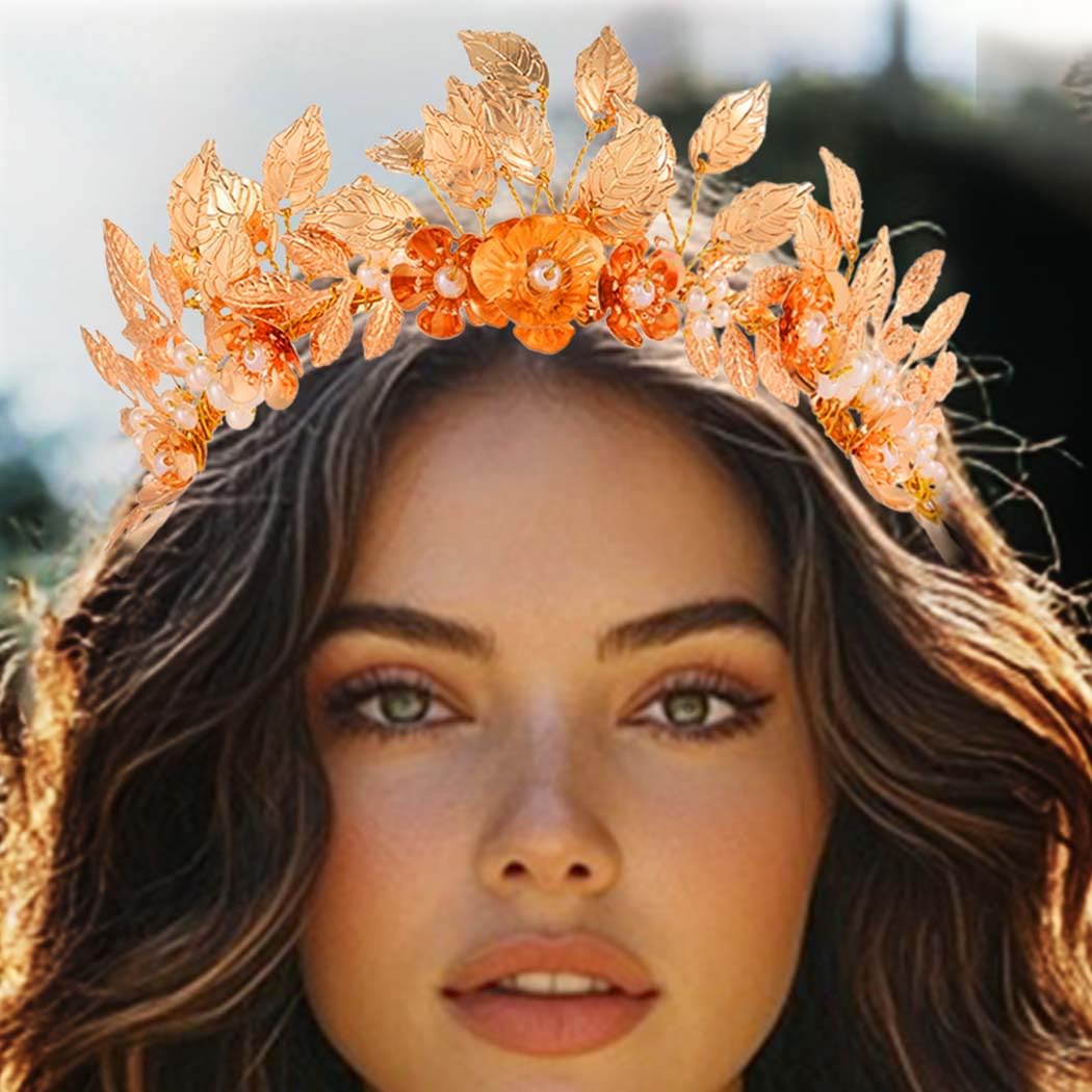 Amazon.com : Yean Gold Leaf Flower Crown Greek Fairy  display picture 2