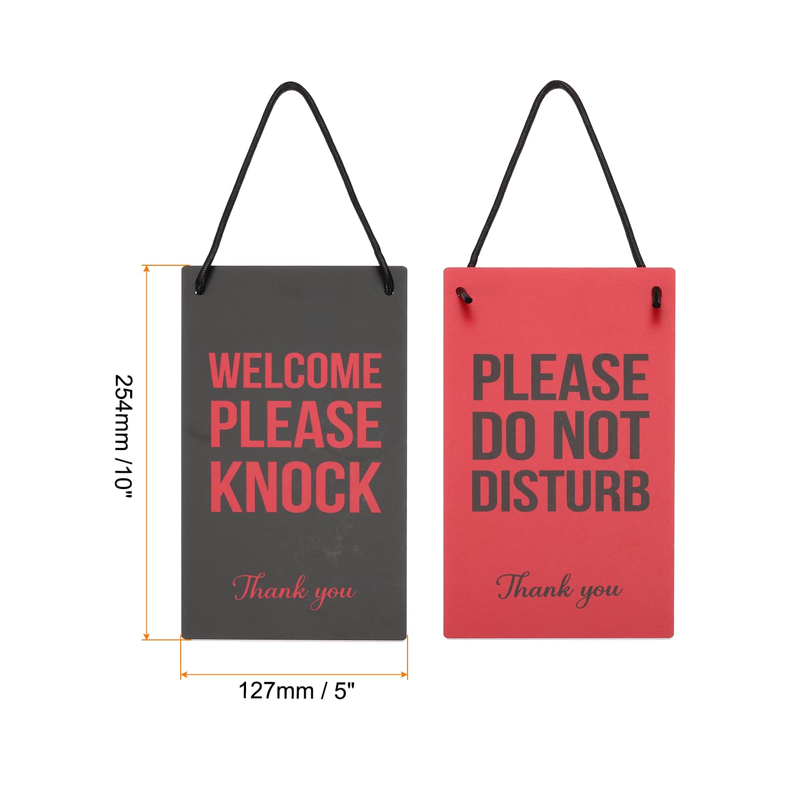 PATIKIL Do Not Disturb Door Hanger Sign, PVC Double Sided Welcome Please Knock Door Sign Decor for Office Meeting, Session - Image 2