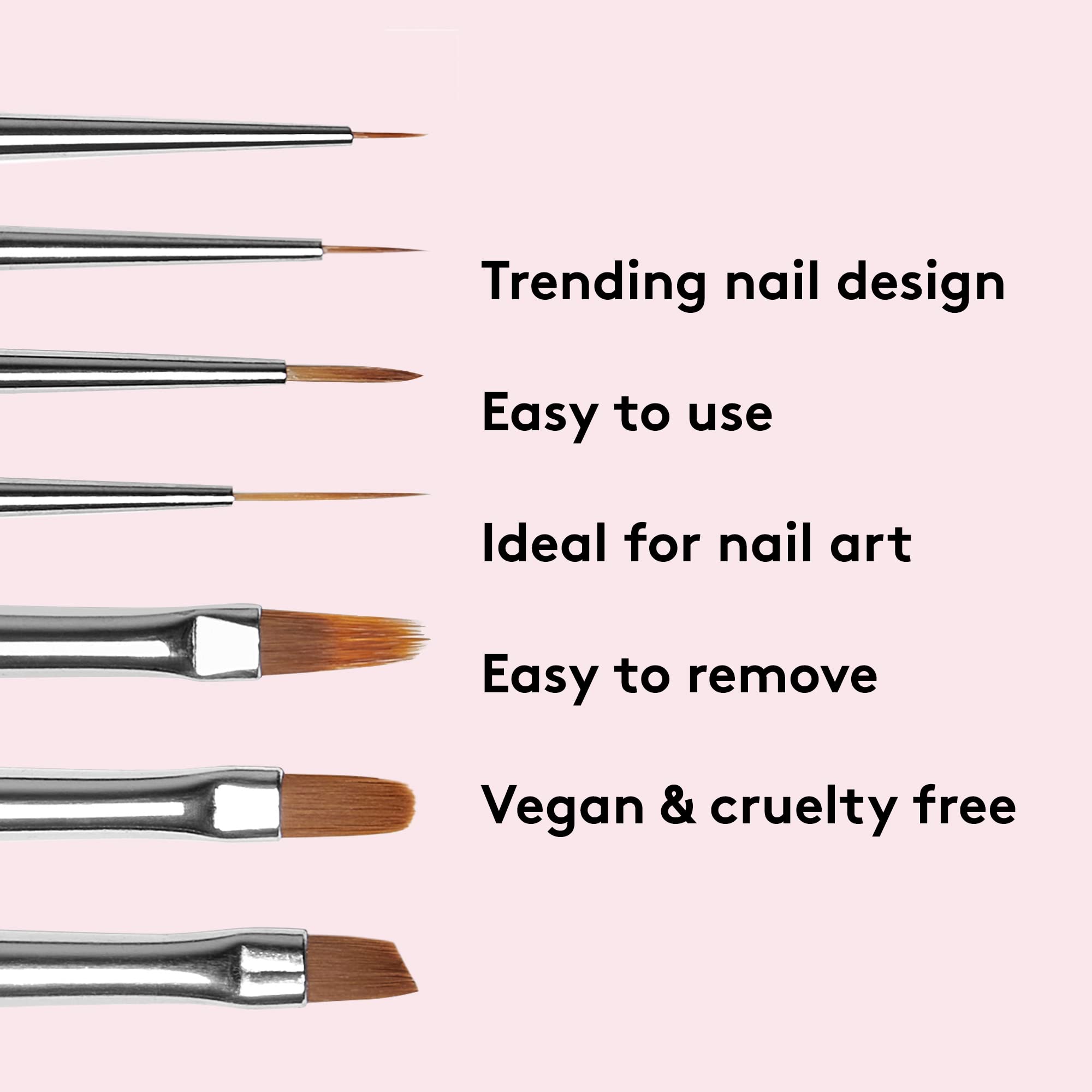 Mylee Pennello Ultrasottile da 7mm per Nail Art Gel e Applicazione Smalto. Strumento per Manicure di Qualità Professionale, Ideale per l’Uso a Casa o in Salone