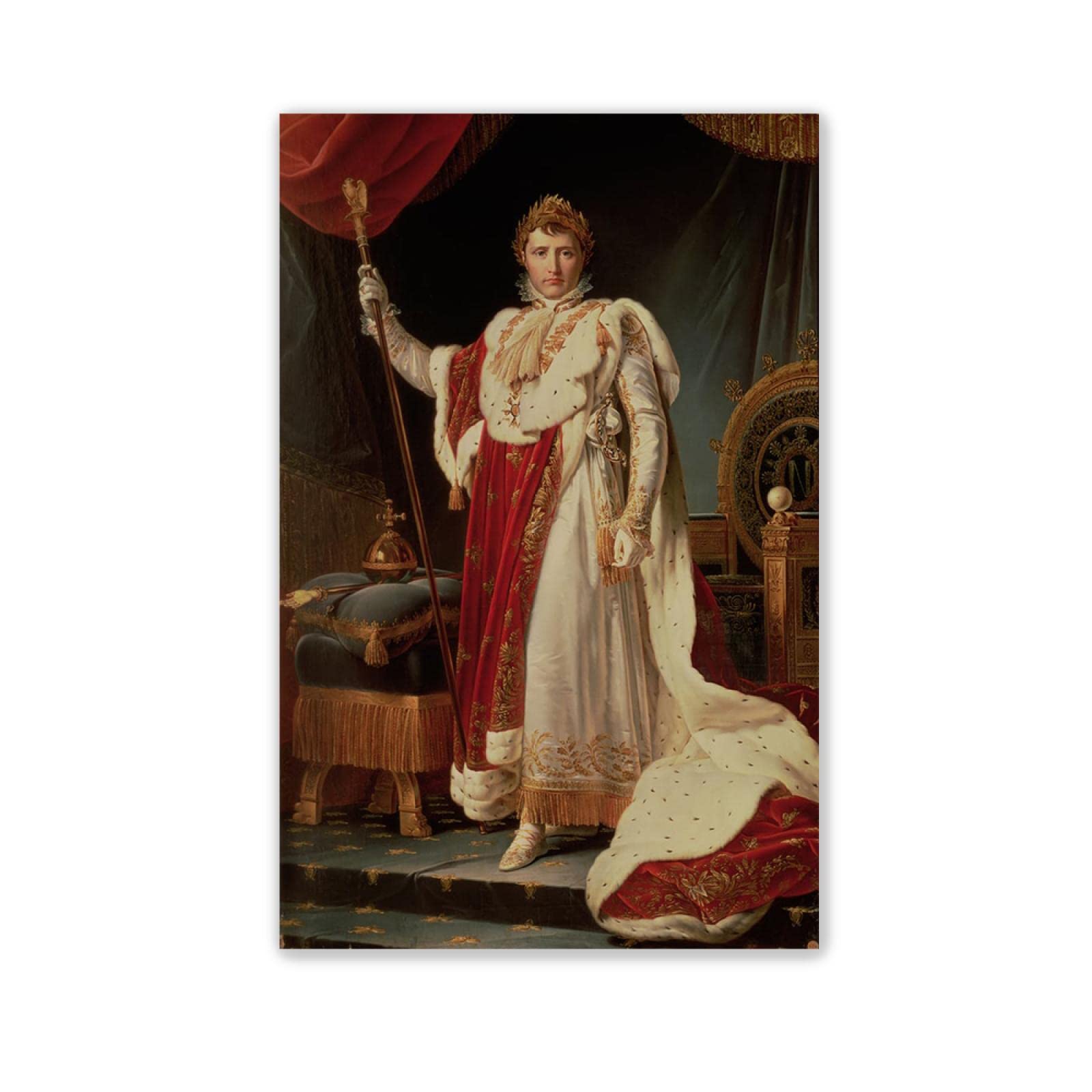Johan-Joseph-Zoffany Famous Paintings wall art Reproduction'Napoleon in Coronation Robes,1804'Giclee Print On Canvas-Portrait Pictures On Canvas Artwork Prints 20x30cm(8x12in) Frameless