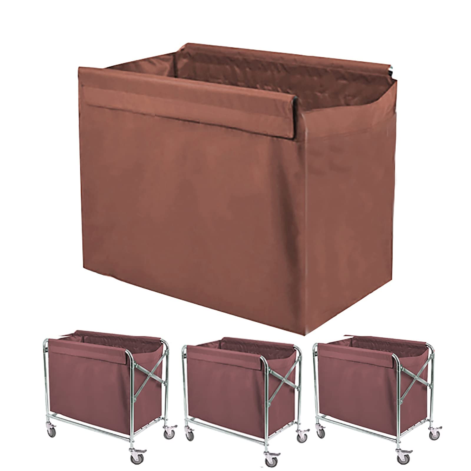 Sac De Chariot à Linge Commercial, Tissu Oxford, Lavable En Machine, Sac En Tissu De Rechange 3 Couleurs, Sacs De Rechange Pour Panier à Linge (couleur : Marron