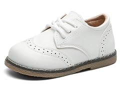 DADAWEN Toddler Boys Girls Dress Shoes Comfort Oxford Shoes Wedding Church Dress Shoes Lace Up School Uniform Loafer