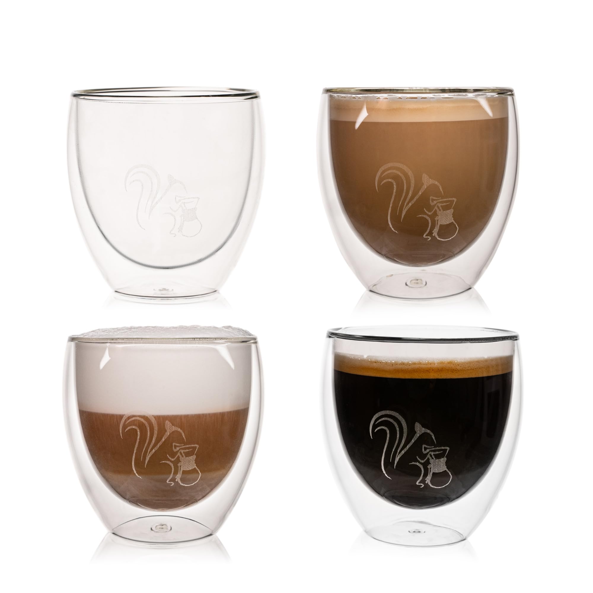 Doppelwandige Glas-Kaffeetassen Mit Griffen – 4er-Set, 340 Ml, Aus Borosilikatglas, Für Heiße & Kalte Getränke